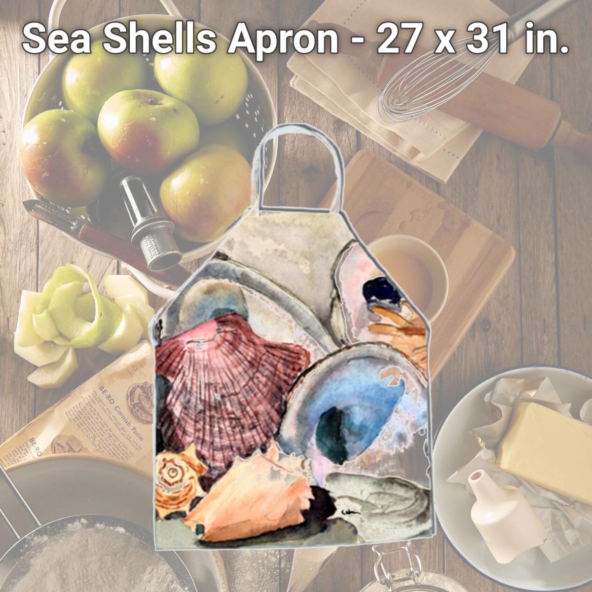 Picture of Carolines Treasures 8619APRON Sea Shells Apron - 27 x 31 in.