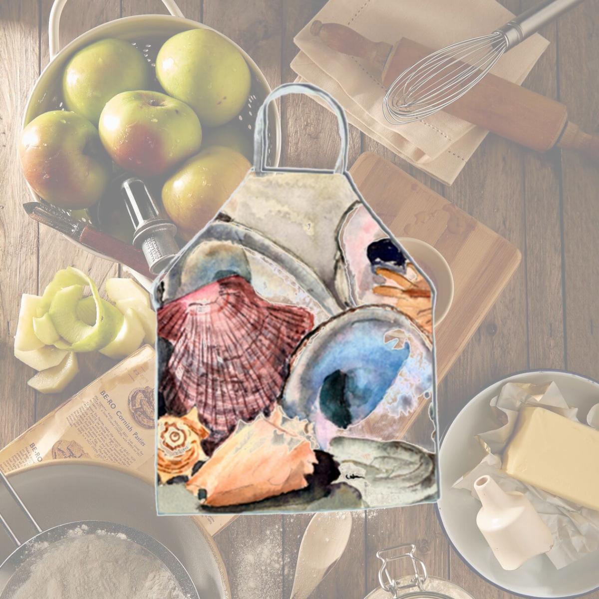 Picture of Carolines Treasures 8619APRON Sea Shells Apron - 27 x 31 in.