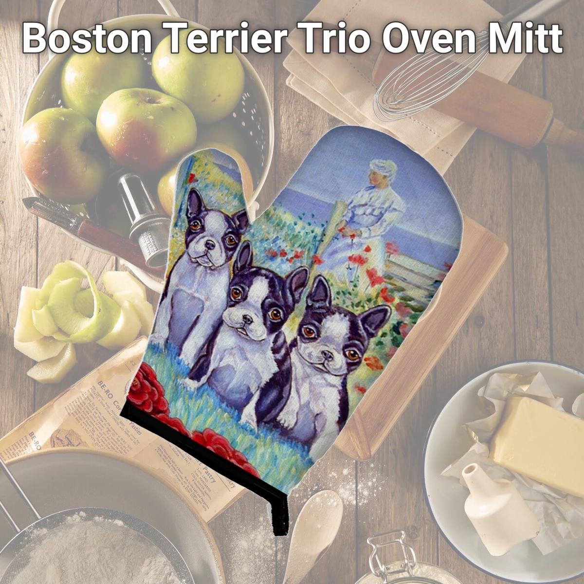 Picture of Carolines Treasures 7005OVMT Boston Terrier Trio Oven Mitt