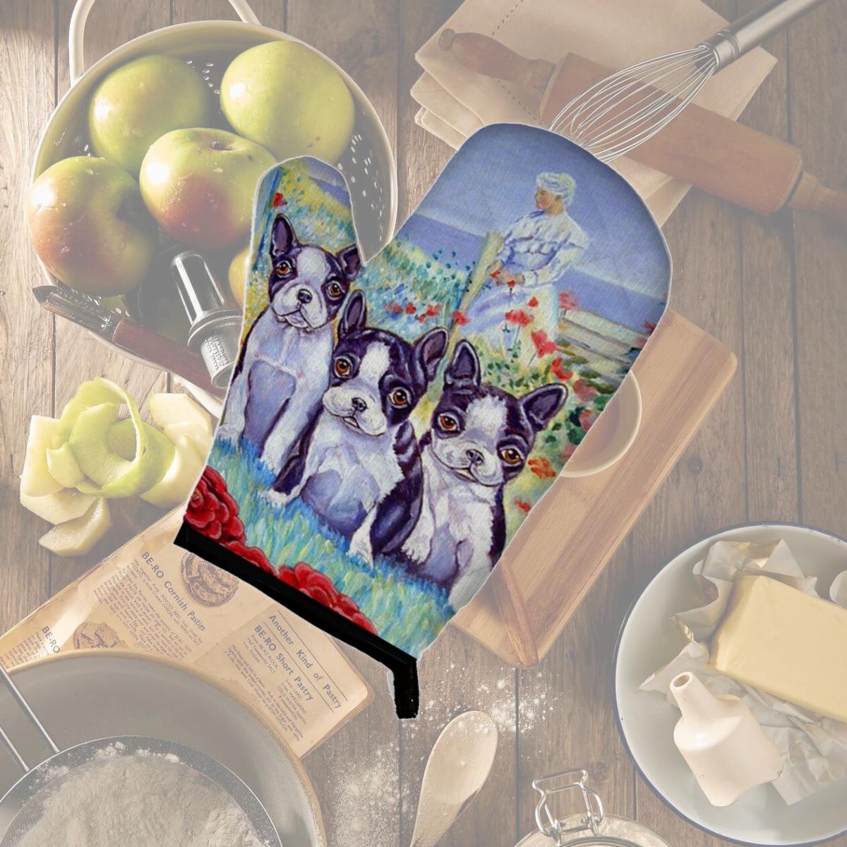 Picture of Carolines Treasures 7005OVMT Boston Terrier Trio Oven Mitt