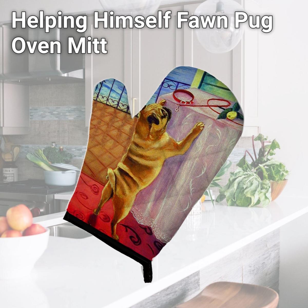 Picture of Carolines Treasures 7027OVMT Helping Himself Fawn Pug Oven Mitt