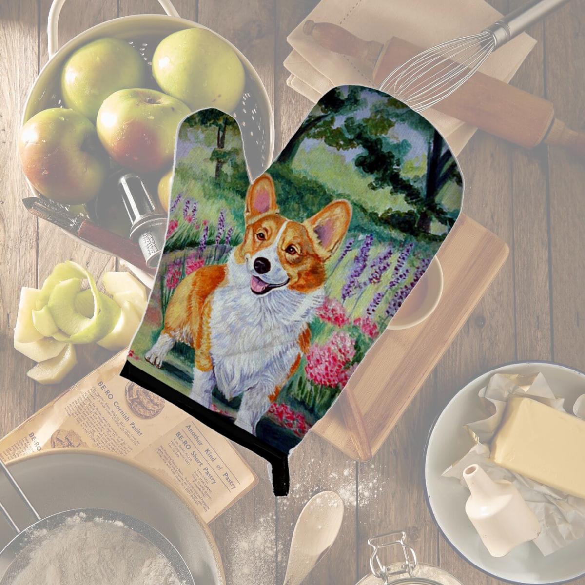 Picture of Carolines Treasures 7077OVMT Pembroke Corgi Springtime Oven Mitt