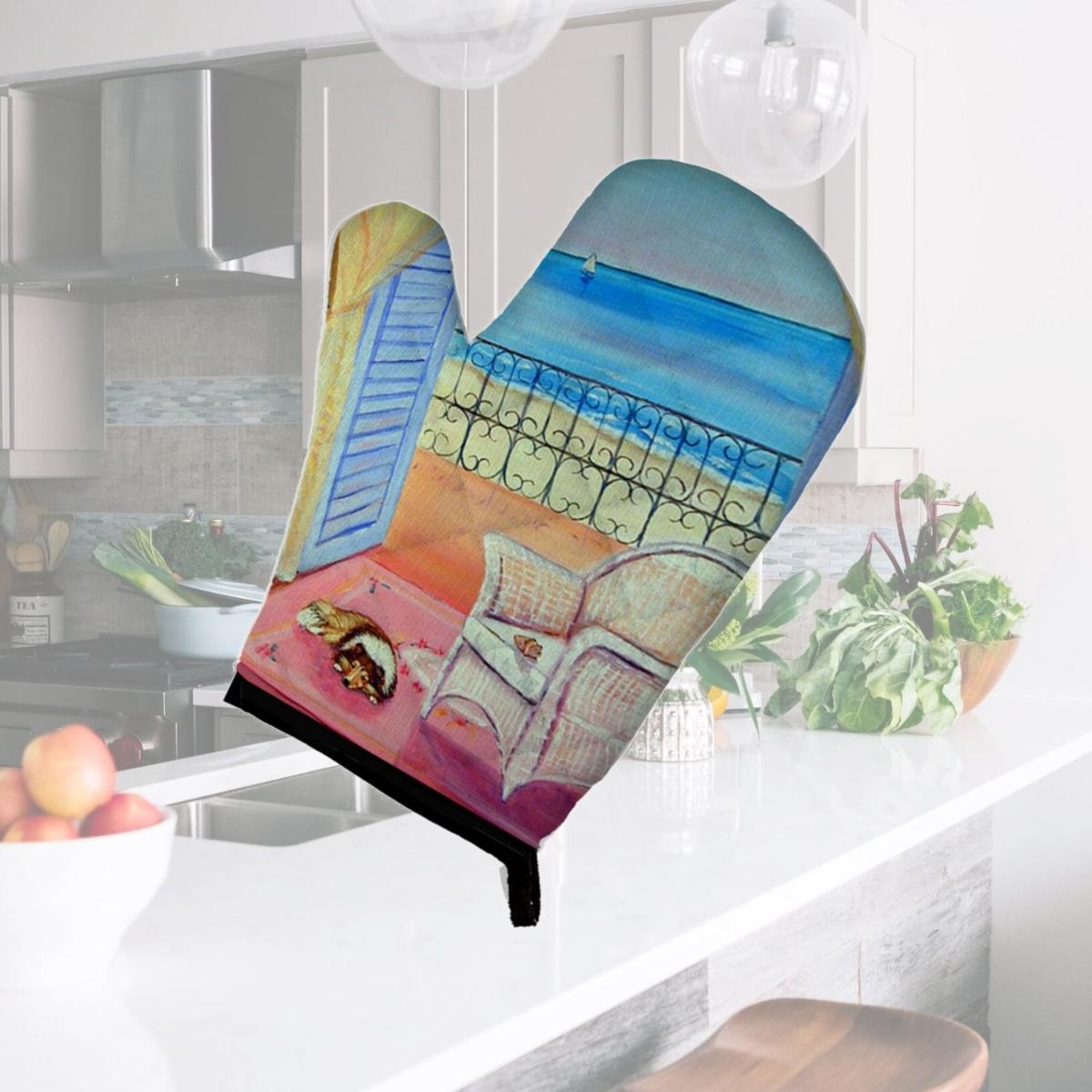 Picture of Carolines Treasures 7186OVMT Sheltie waiting on Mom Oven Mitt