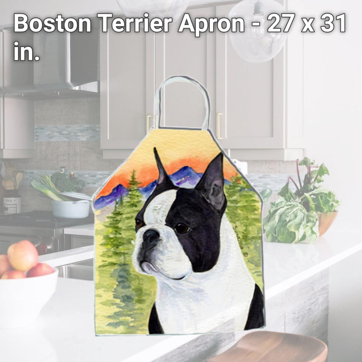 Picture of Carolines Treasures SS8187APRON Boston Terrier Apron - 27 x 31 in.