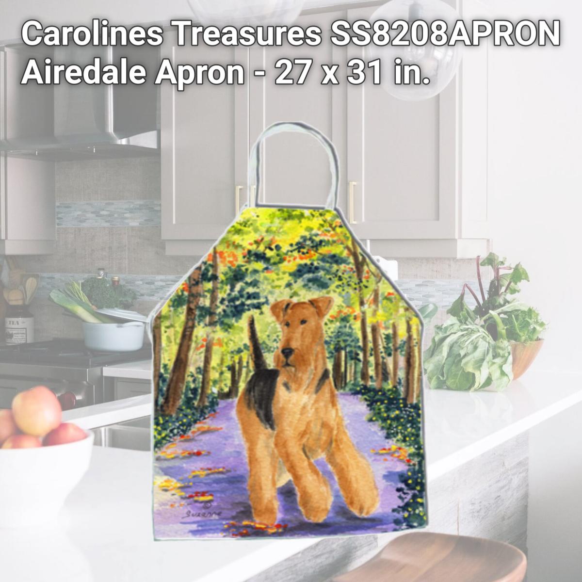 Picture of Carolines Treasures SS8208APRON Airedale Apron - 27 x 31 in.