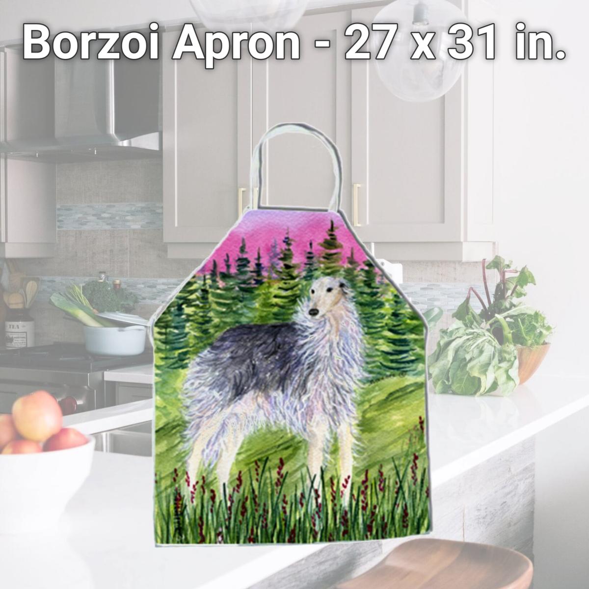 Picture of Carolines Treasures SS8227APRON Borzoi Apron - 27 x 31 in.