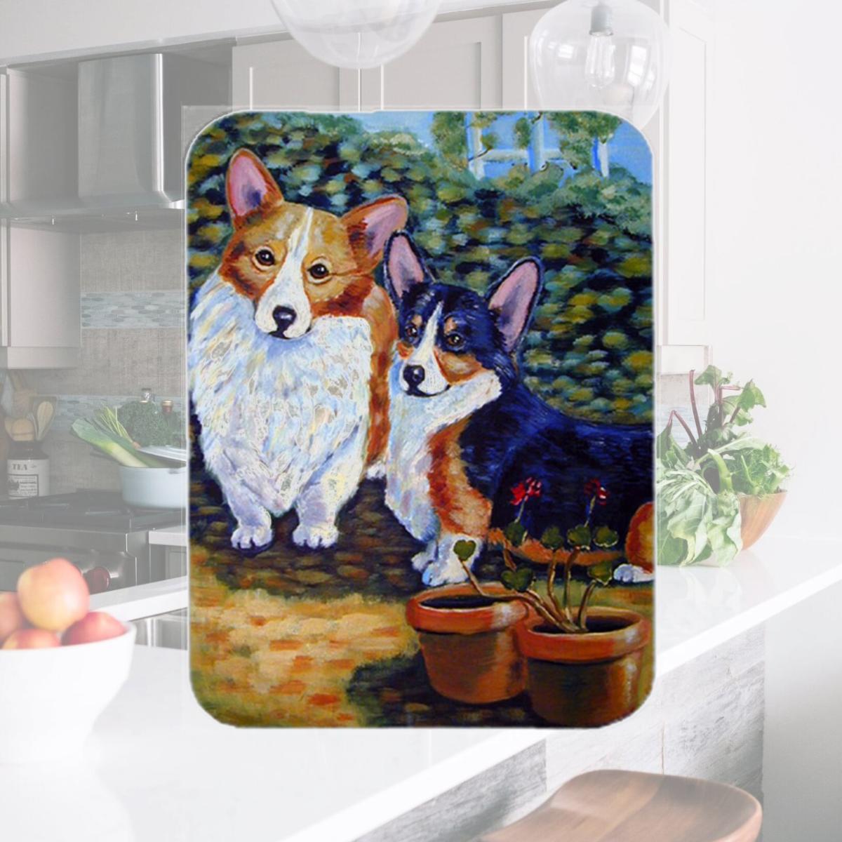 Picture of Carolines Treasures 7094LCB Corgi Glass Cutting Board - Large- 15 x 12 in.