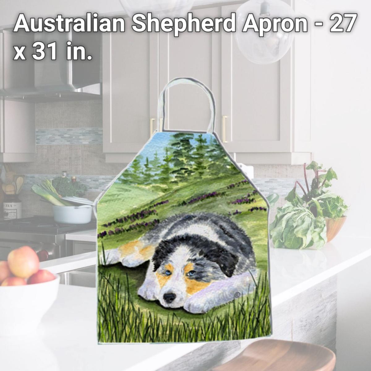 Picture of Carolines Treasures SS8283APRON Australian Shepherd Apron - 27 x 31 in.