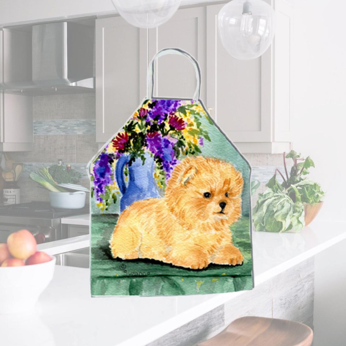 Picture of Carolines Treasures SS8302APRON Pomeranian Apron - 27 x 31 in.