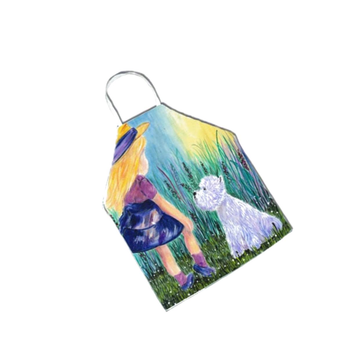 Picture of Carolines Treasures SS8351APRON Little Girl with Westie Apron - 27 x 31 in.