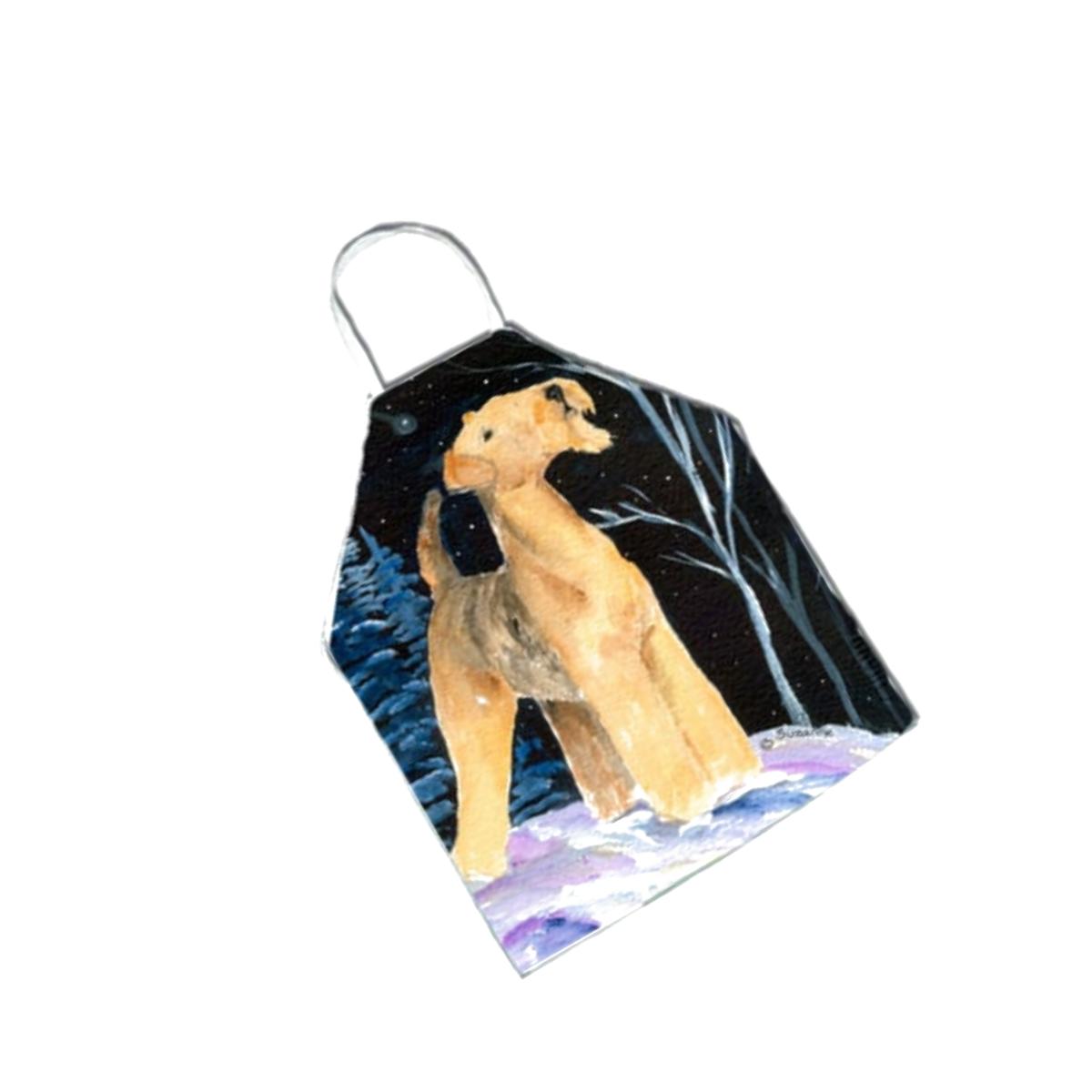 Picture of Carolines Treasures SS8361APRON Starry Night Airedale Apron - 27 x 31 in.