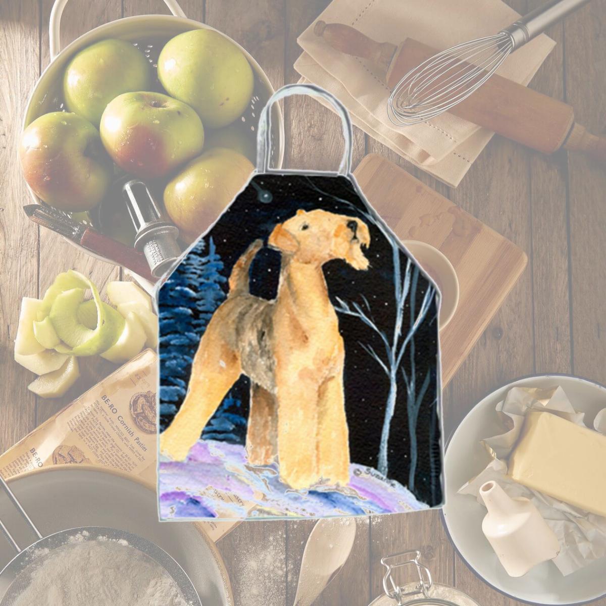 Picture of Carolines Treasures SS8361APRON Starry Night Airedale Apron - 27 x 31 in.