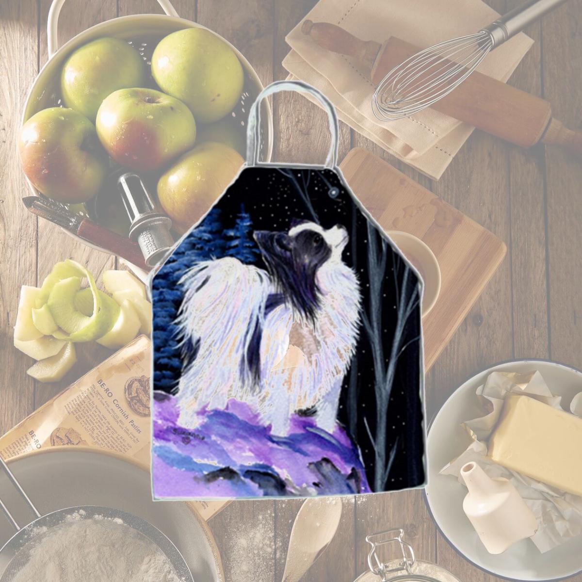 Picture of Carolines Treasures SS8383APRON Starry Night Papillon Apron - 27 x 31 in.