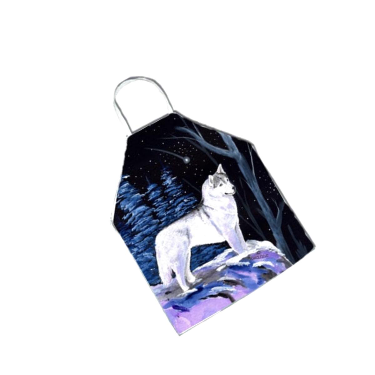 Picture of Carolines Treasures SS8400APRON Starry Night Siberian Husky Apron - 27 x 31 in.