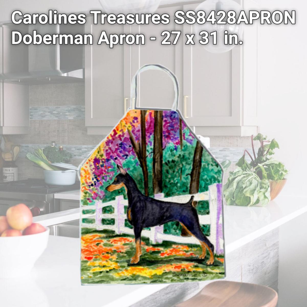 Picture of Carolines Treasures SS8428APRON Doberman Apron - 27 x 31 in.