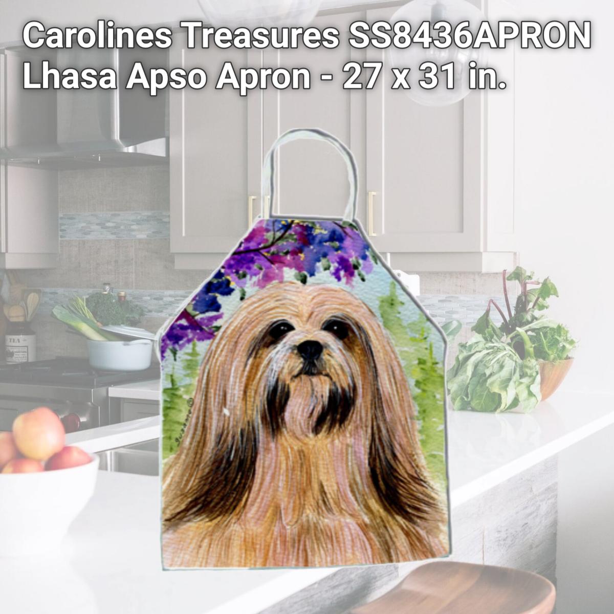 Picture of Carolines Treasures SS8436APRON Lhasa Apso Apron - 27 x 31 in.