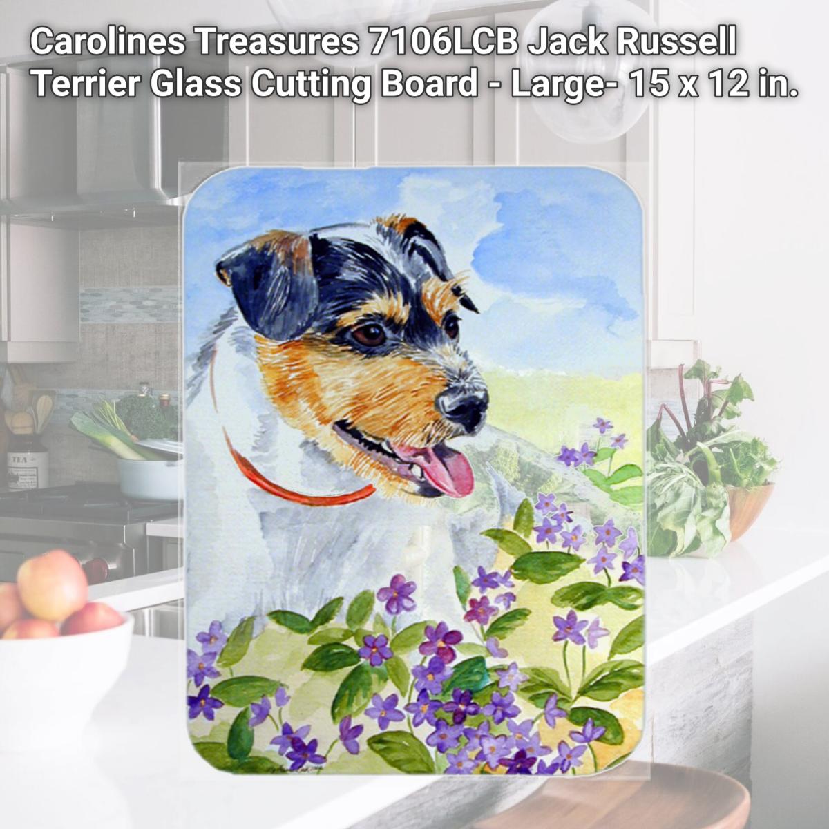 Picture of Carolines Treasures 7106LCB Jack Russell Terrier Glass Cutting Board - Large- 15 x 12 in.