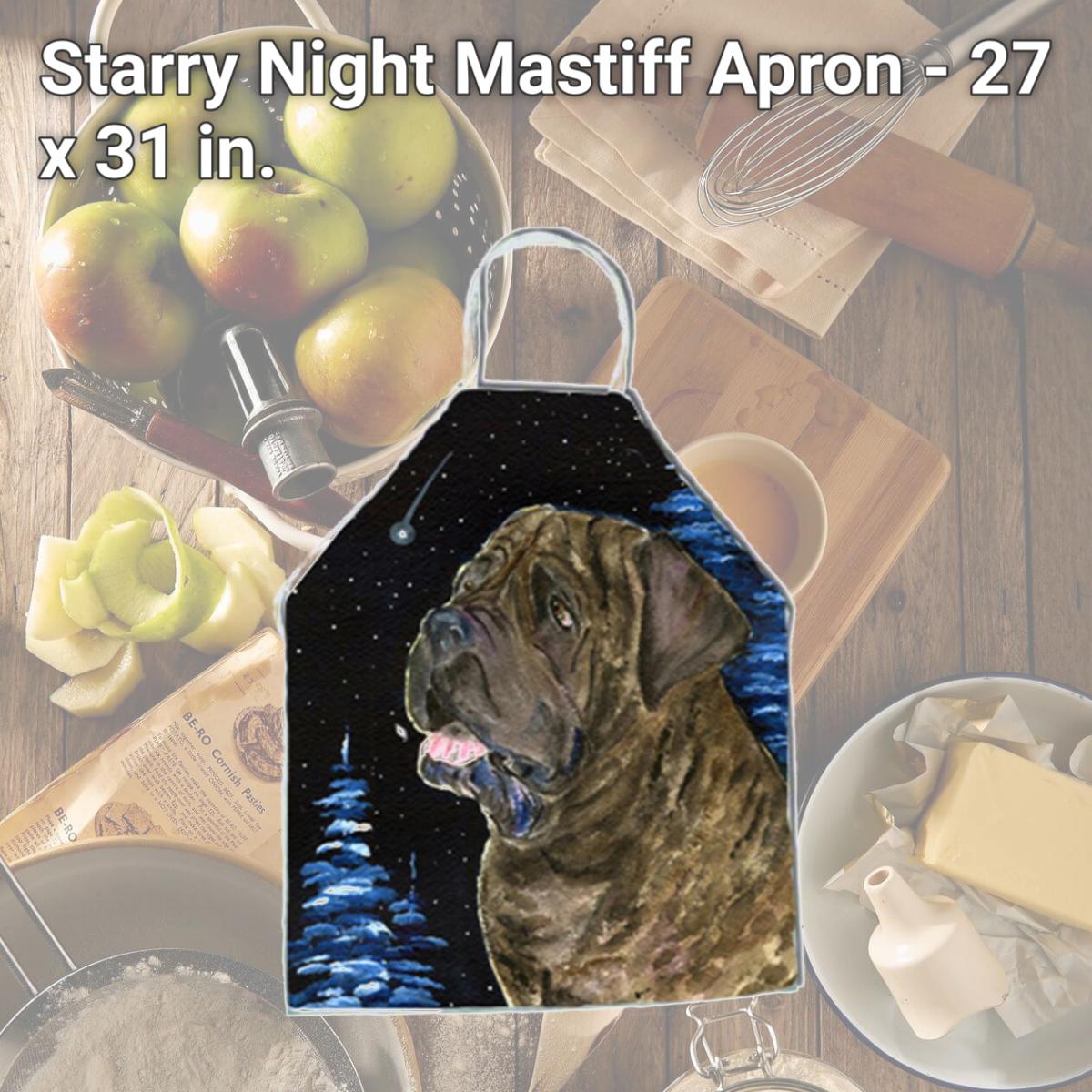 Picture of Carolines Treasures SS8463APRON Starry Night Mastiff Apron - 27 x 31 in.