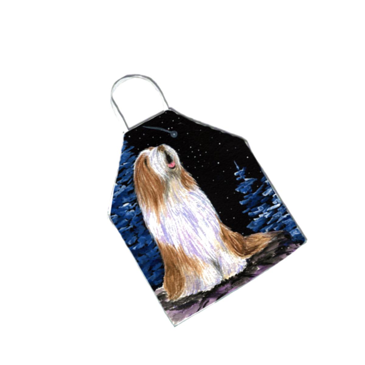 Picture of Carolines Treasures SS8467APRON Starry Night Bearded Collie Apron - 27 x 31 in.