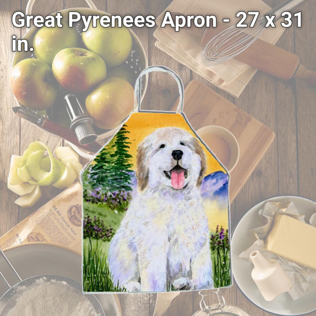 Picture of Carolines Treasures SS8469APRON Great Pyrenees Apron - 27 x 31 in.