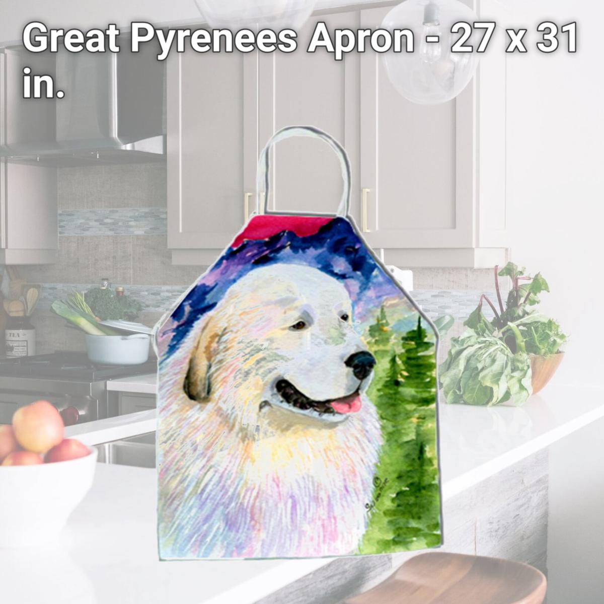 Picture of Carolines Treasures SS8473APRON Great Pyrenees Apron - 27 x 31 in.