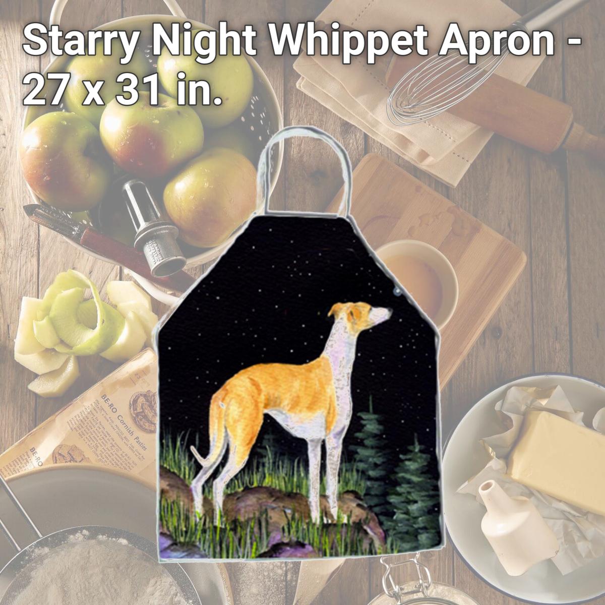 Picture of Carolines Treasures SS8492APRON Starry Night Whippet Apron - 27 x 31 in.