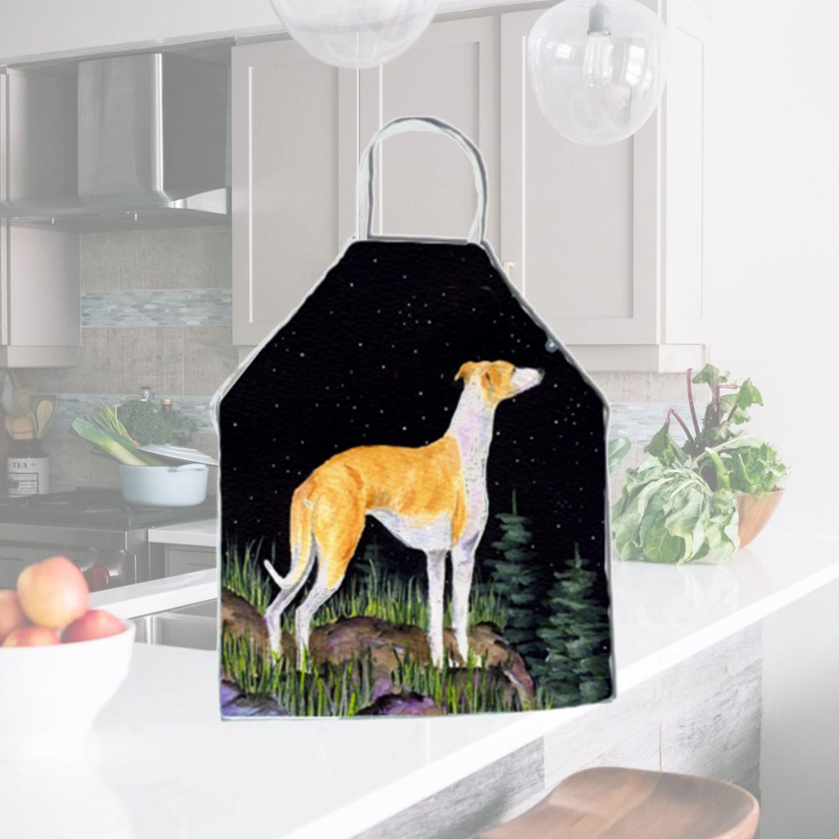Picture of Carolines Treasures SS8492APRON Starry Night Whippet Apron - 27 x 31 in.