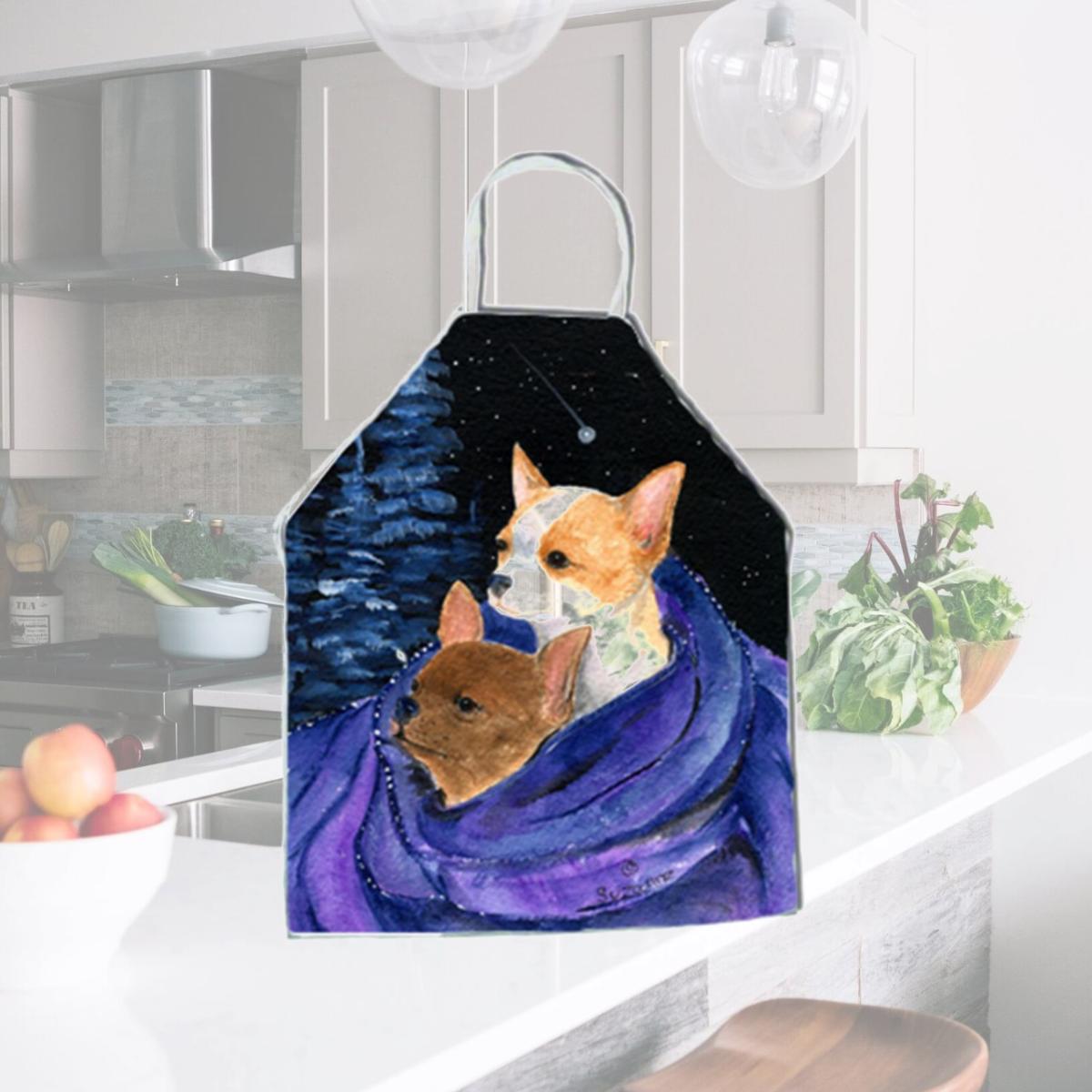 Picture of Carolines Treasures SS8513APRON Starry Night Chihuahua Apron - 27 x 31 in.