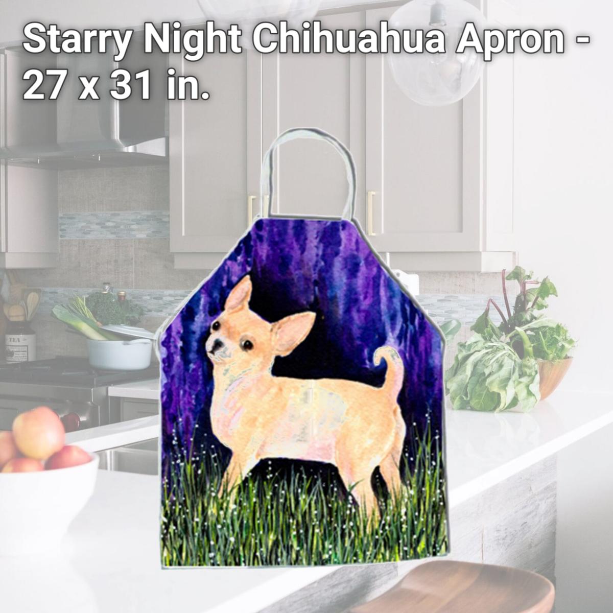 Picture of Carolines Treasures SS8514APRON Starry Night Chihuahua Apron - 27 x 31 in.