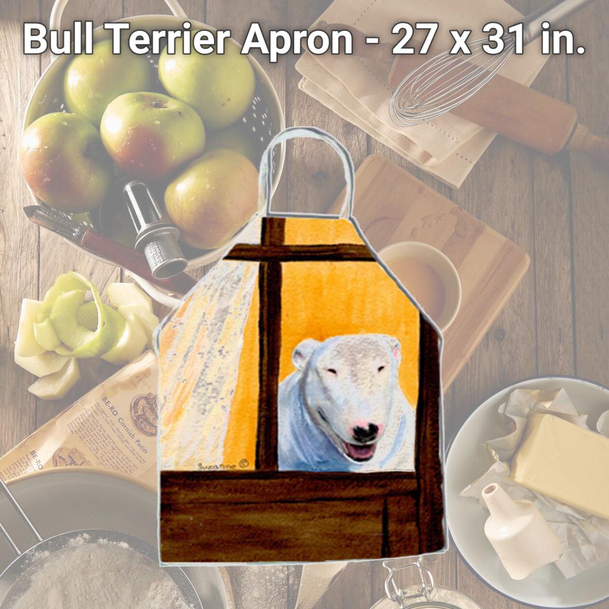 Picture of Carolines Treasures SS8542APRON Bull Terrier Apron - 27 x 31 in.