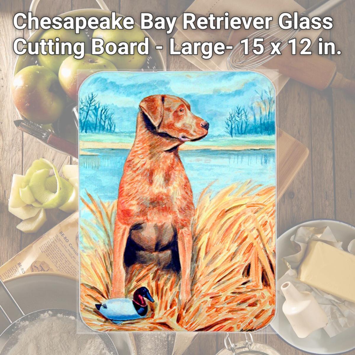 Picture of Carolines Treasures 7112LCB Chesapeake Bay Retriever Glass Cutting Board - Large- 15 x 12 in.