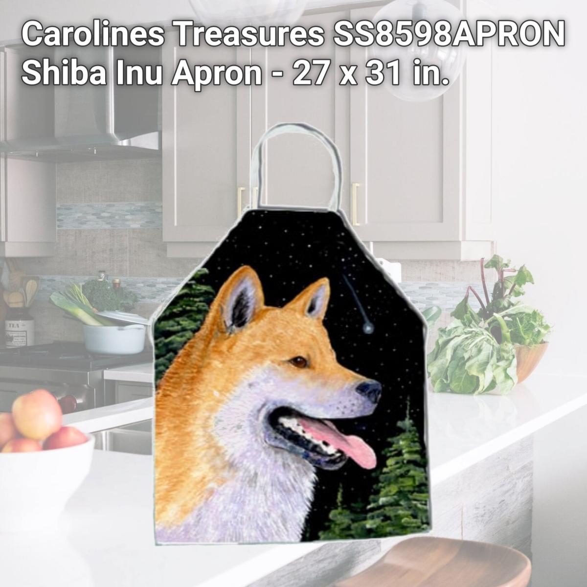 Picture of Carolines Treasures SS8598APRON Shiba Inu Apron - 27 x 31 in.