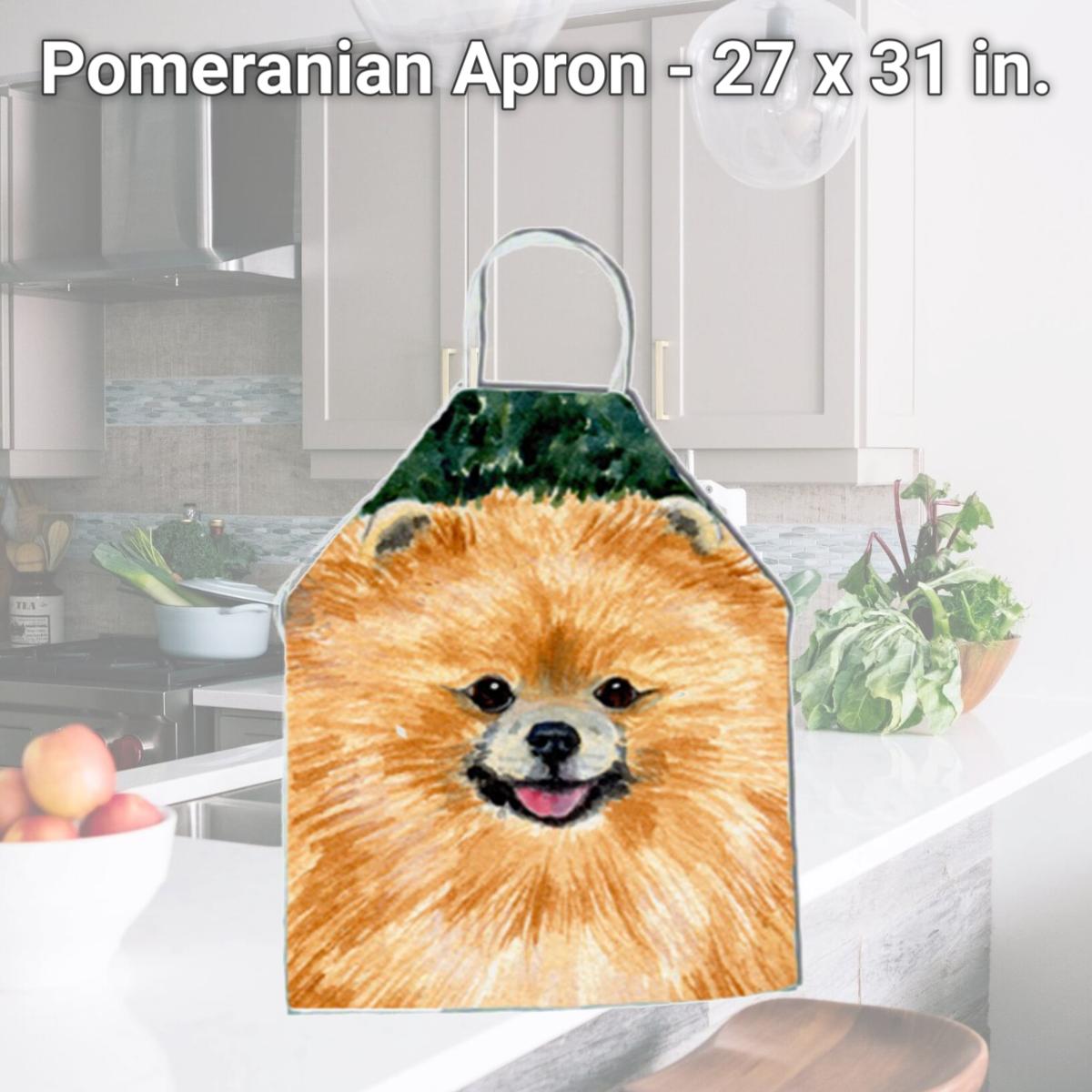 Picture of Carolines Treasures SS8725APRON Pomeranian Apron - 27 x 31 in.