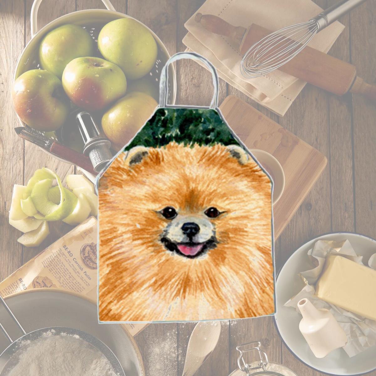 Picture of Carolines Treasures SS8725APRON Pomeranian Apron - 27 x 31 in.