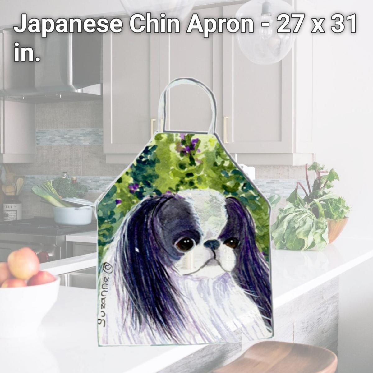 Picture of Carolines Treasures SS8730APRON Japanese Chin Apron - 27 x 31 in.