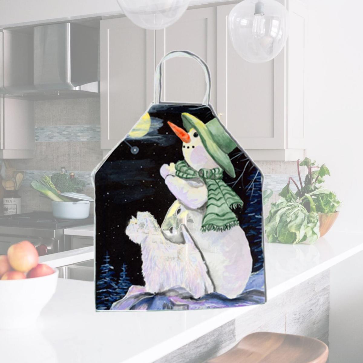 Picture of Carolines Treasures SS8797APRON Snowman with Westie Apron - 27 x 31 in.