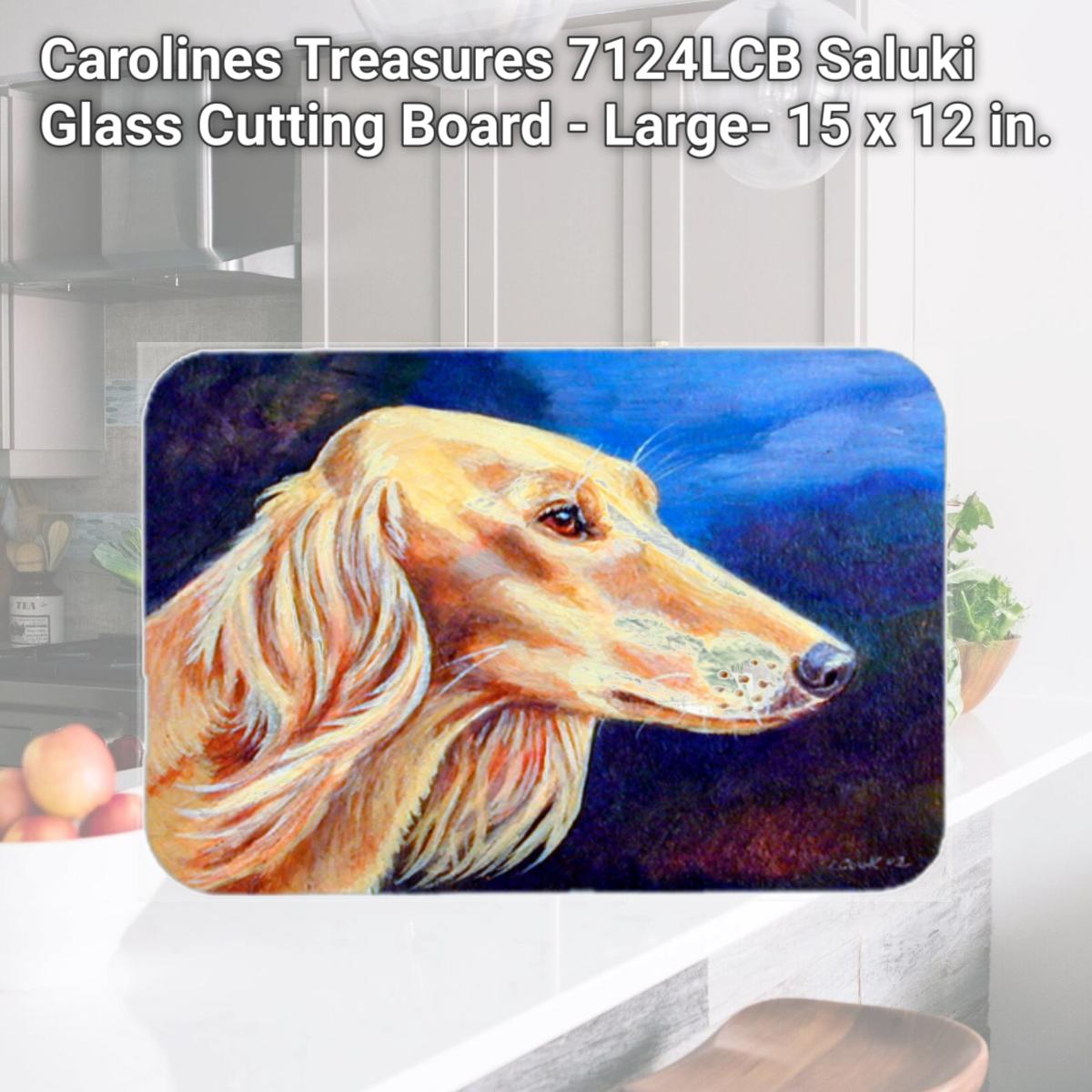 Picture of Carolines Treasures 7124LCB Saluki Glass Cutting Board - Large- 15 x 12 in.