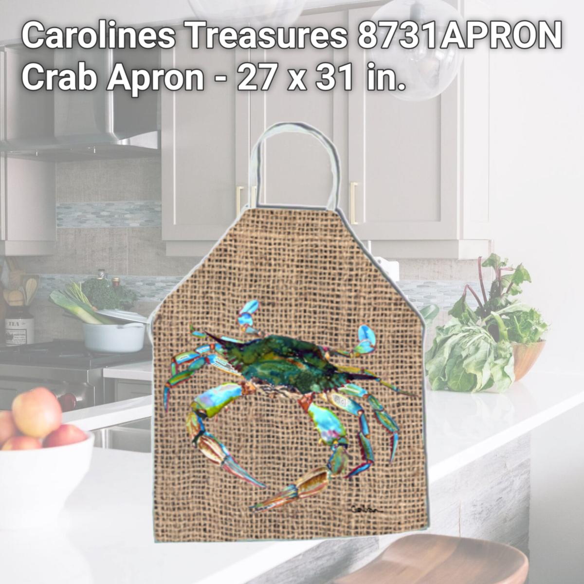 Picture of Carolines Treasures 8731APRON Crab Apron - 27 x 31 in.