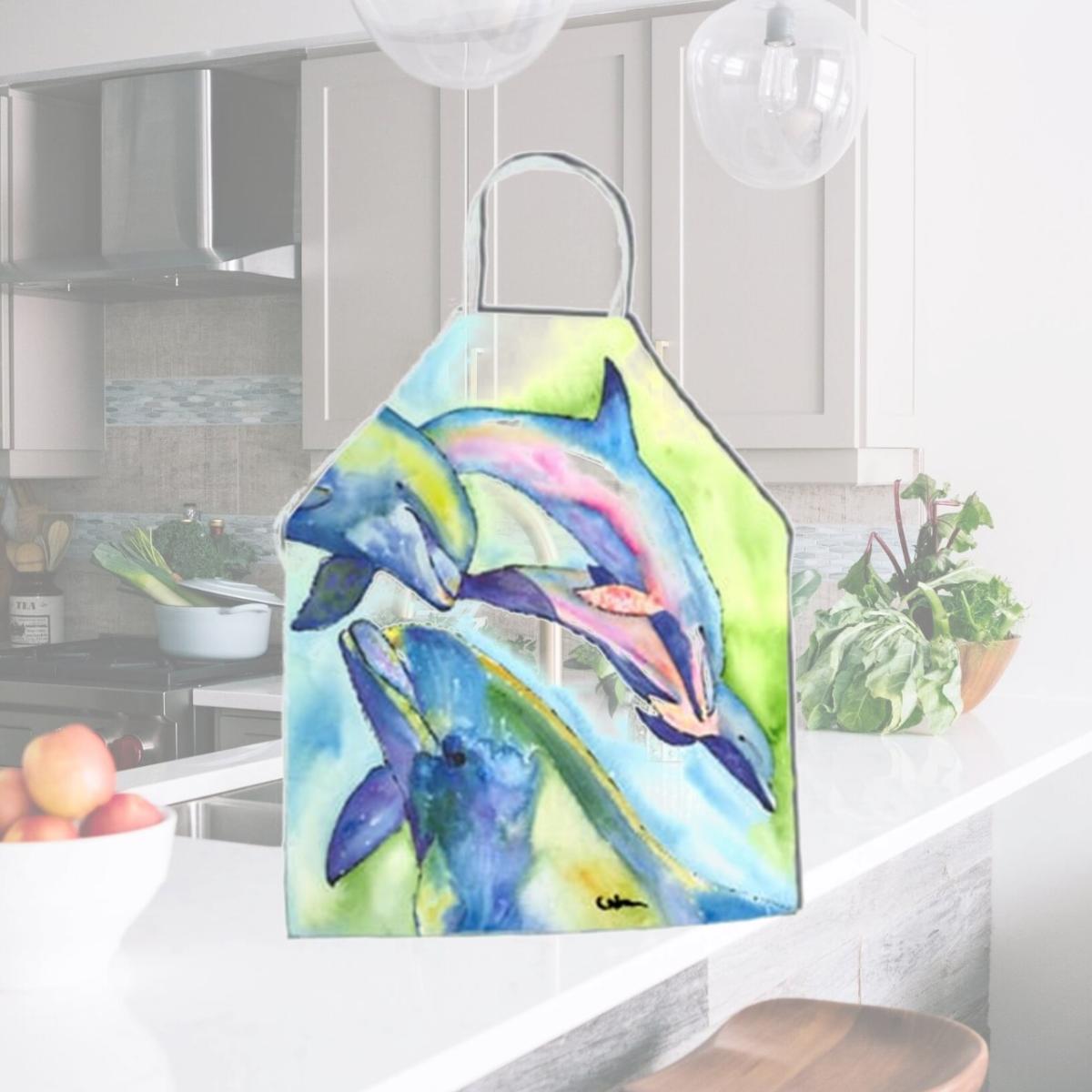 Picture of Carolines Treasures 8548APRON Dolphin Apron - 27 x 31 in.