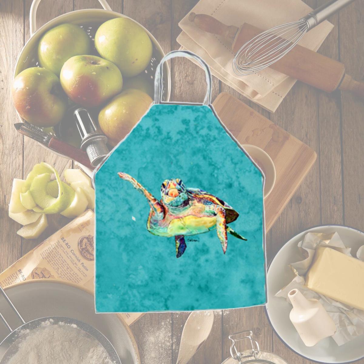 Picture of Carolines Treasures 8672APRON 27 x 31 in. Turtle Hi Five Apron