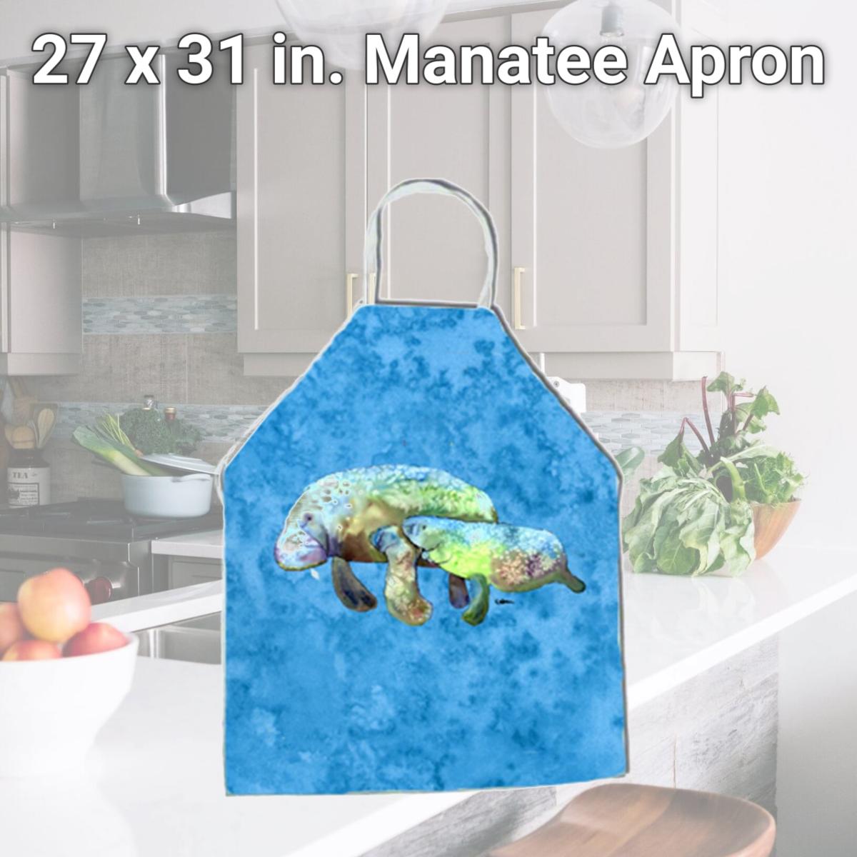 Picture of Carolines Treasures 8660APRON 27 x 31 in. Manatee Apron