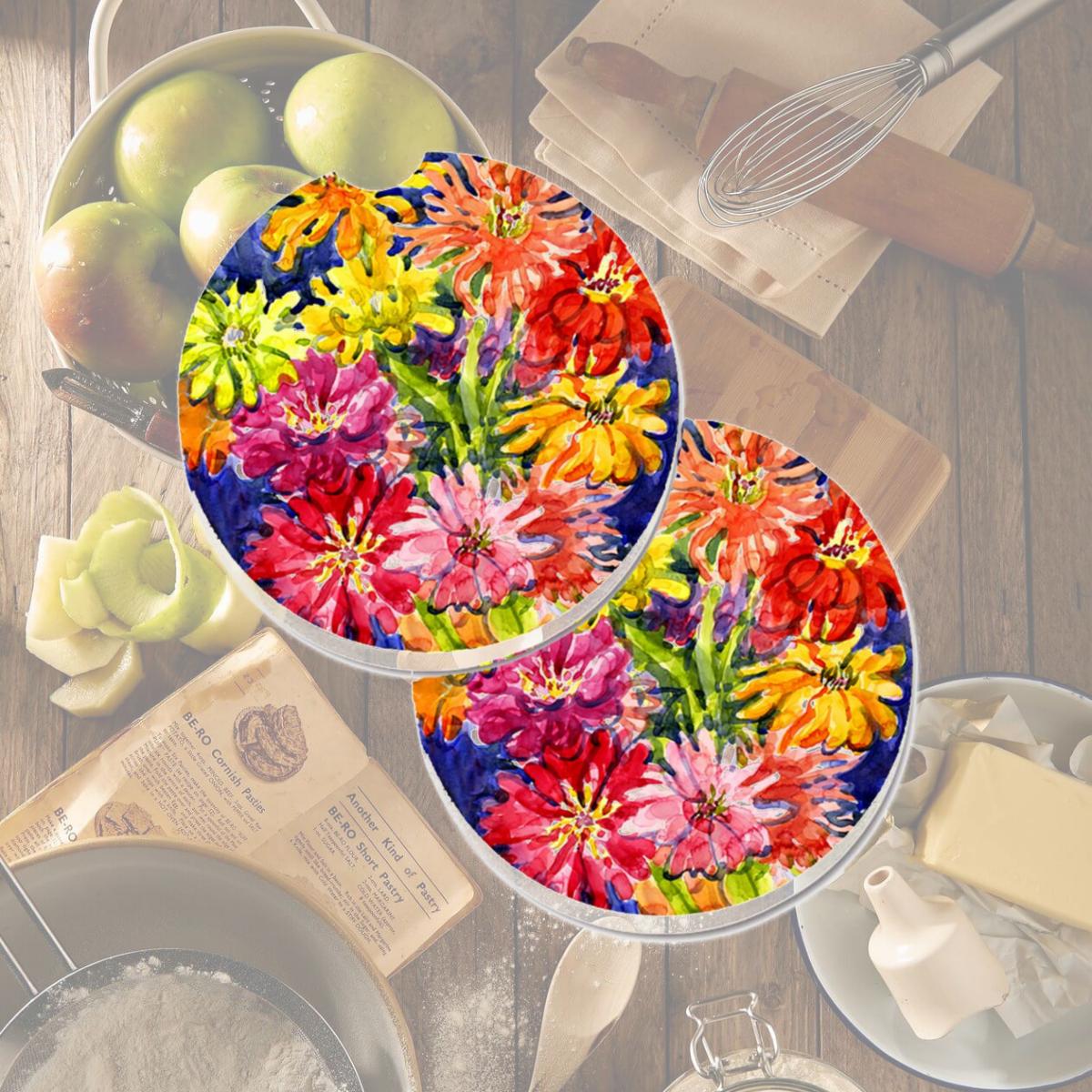 Picture of Carolines Treasures 6069CARC Flower Gerber Daisies Set of 2 Cup Holder Car Coaster