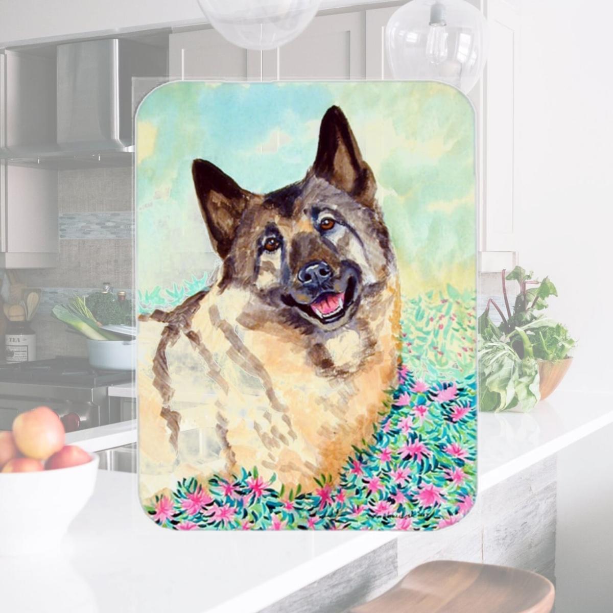 Picture of Carolines Treasures 7231LCB Norwegian Elkhound Glass Cutting Board - Large- 15 x 12 in.