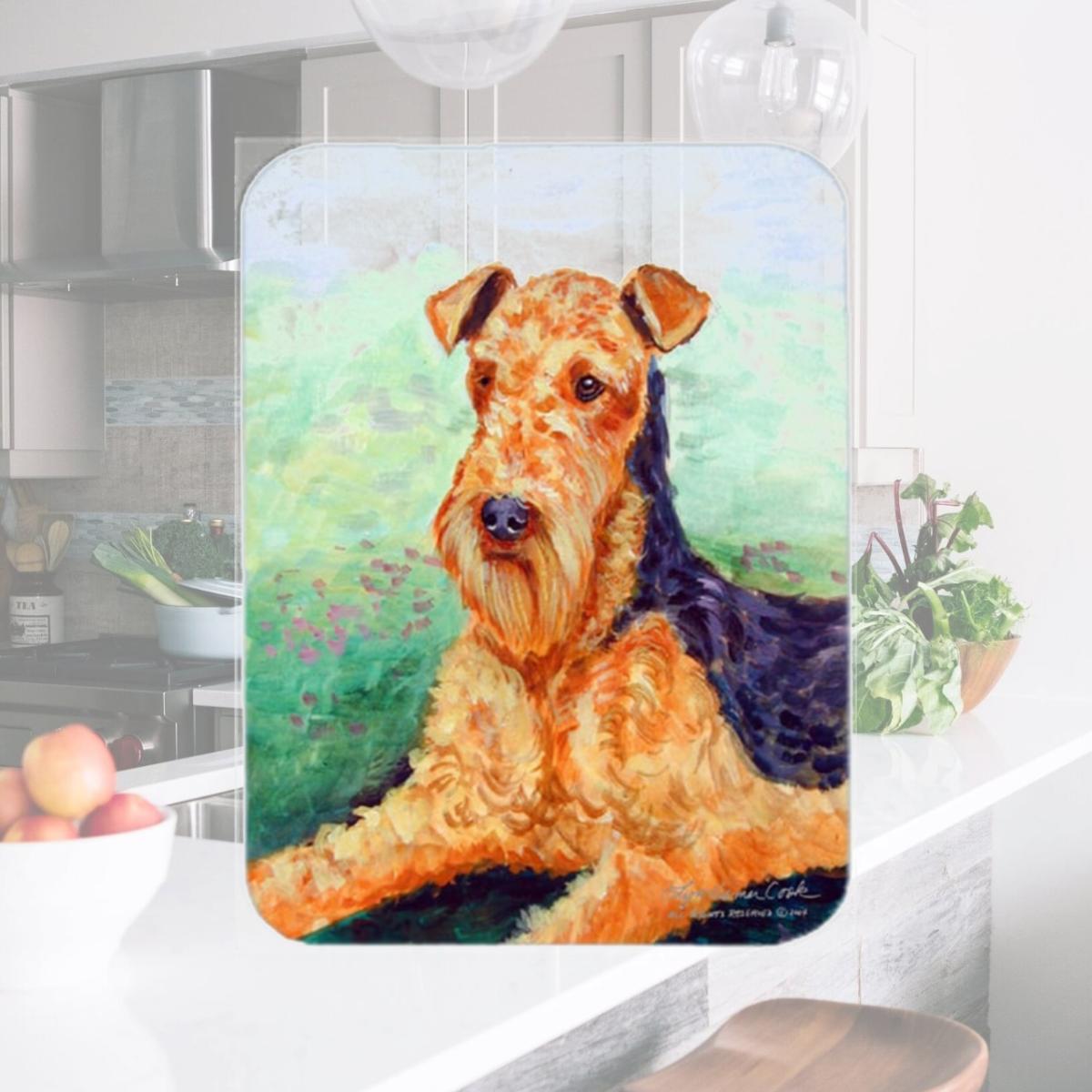 Picture of Carolines Treasures 7239LCB Airedale Glass Cutting Board - Large- 15 x 12 in.