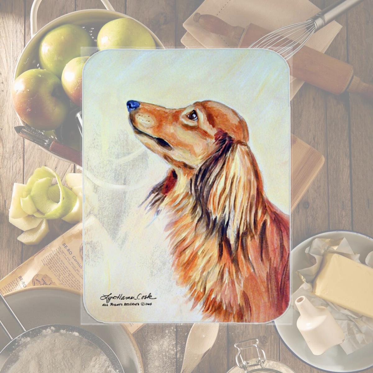 Picture of Carolines Treasures 7240LCB Dachshund Glass Cutting Board - Large- 15 x 12 in.