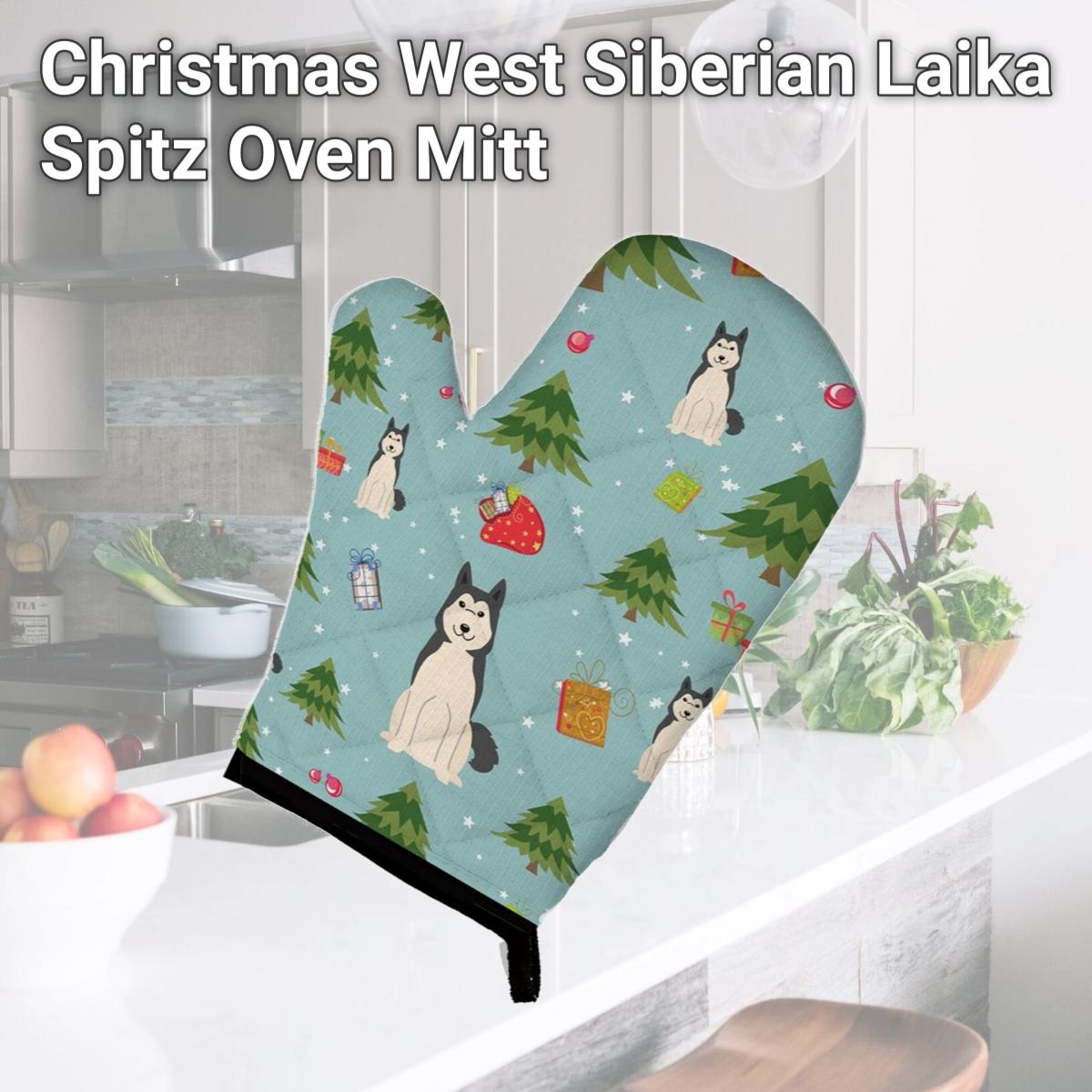 Picture of Carolines Treasures BB4685OVMT Christmas West Siberian Laika Spitz Oven Mitt