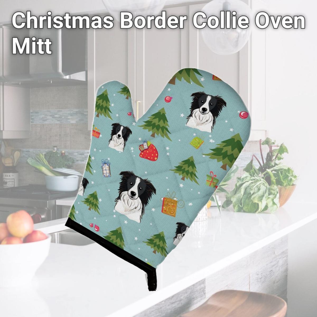 Picture of Carolines Treasures BB5030OVMT Christmas Border Collie Oven Mitt