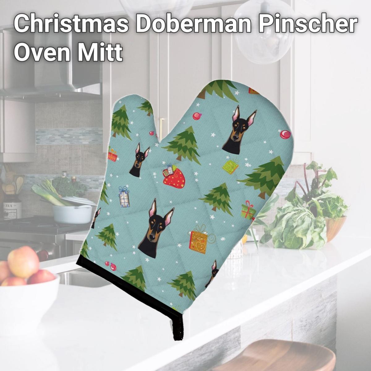 Picture of Carolines Treasures BB5034OVMT Christmas Doberman Pinscher Oven Mitt
