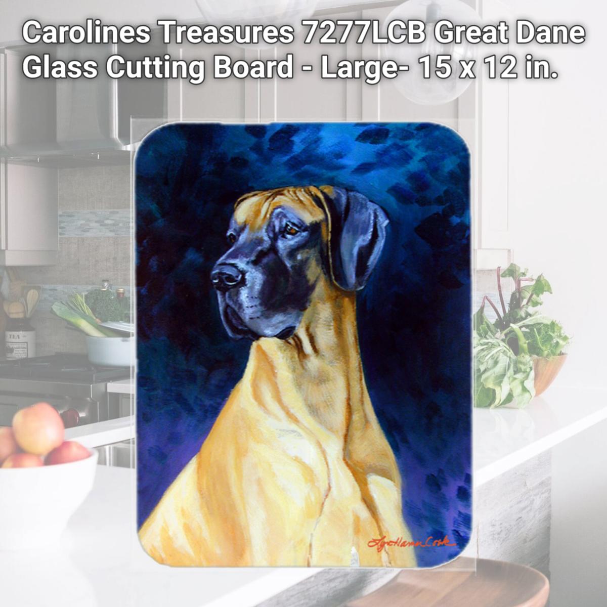 Picture of Carolines Treasures 7277LCB Great Dane Glass Cutting Board - Large- 15 x 12 in.