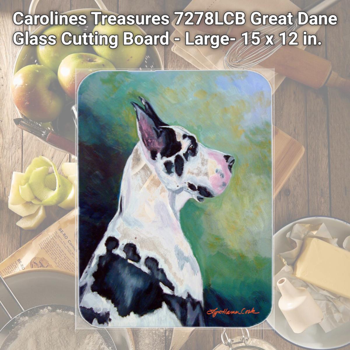 Picture of Carolines Treasures 7278LCB Great Dane Glass Cutting Board - Large- 15 x 12 in.